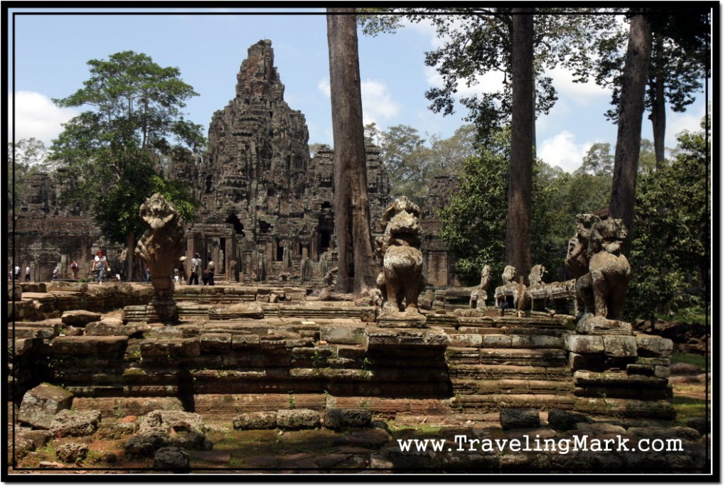 Photo: Stone Lions and Nagas, Guardians of East Entrance to Bayon