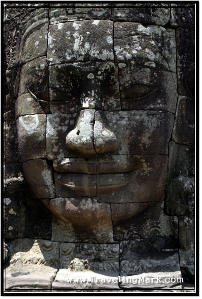 Photo: Faces Bearing Full Lips of Khmer King Jayavarman VII at Bayon