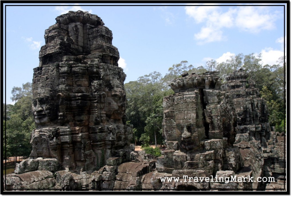 Photo: Partially Restored Bayon Face Towers
