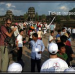 Photo: One of The Ticket Inspectors at Angkor Wat - Wearing Light Blue Shirt, Badge and Photo ID on a Lanyard