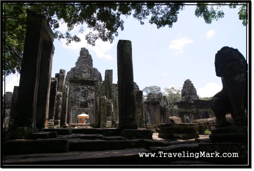 Photo: Lion Guardians at the West Entrance to Bayon Temple