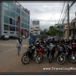 Photo: Pedestrians Are Forced to Walk on the Road Because Sidewalk is Blocked by Motorcycles