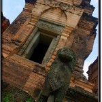 Photo: Prasat Kravan Central Tower Has Doors Flanked by Guardian Carvings and Stone Lions Guarding the Stairs