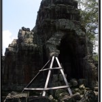 Photo: Wood Installed to Support Collapsing Gallery of Banteay Kdei