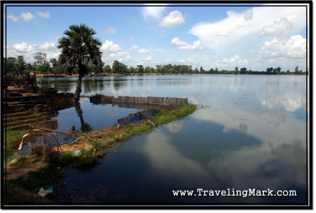 Photo: View of Sras Srang from the West Bank with Sky Reflection on the Surface