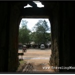 Photo: Angkor Hustler Stalls Seen Through the Gate of Ta Prohm