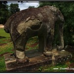 Photo: Elephant Carved Out of Single Piece of Stone at the Base of East Mebon Temple