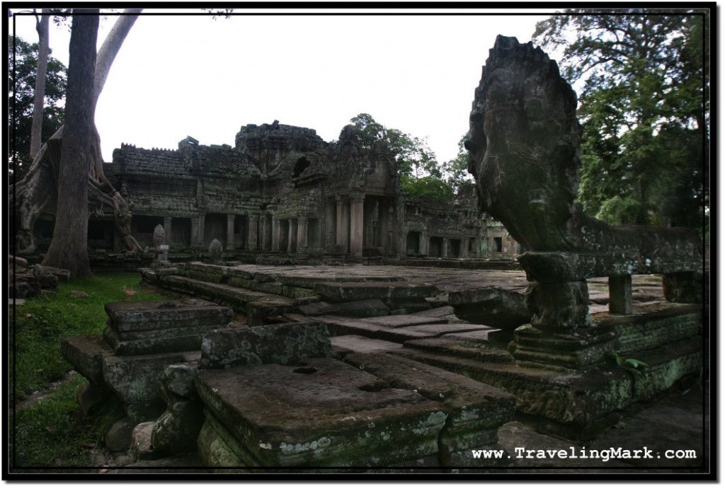 Photo: Head of a Naga Serpent at the Main Courtyard of the Preah Khan Temple