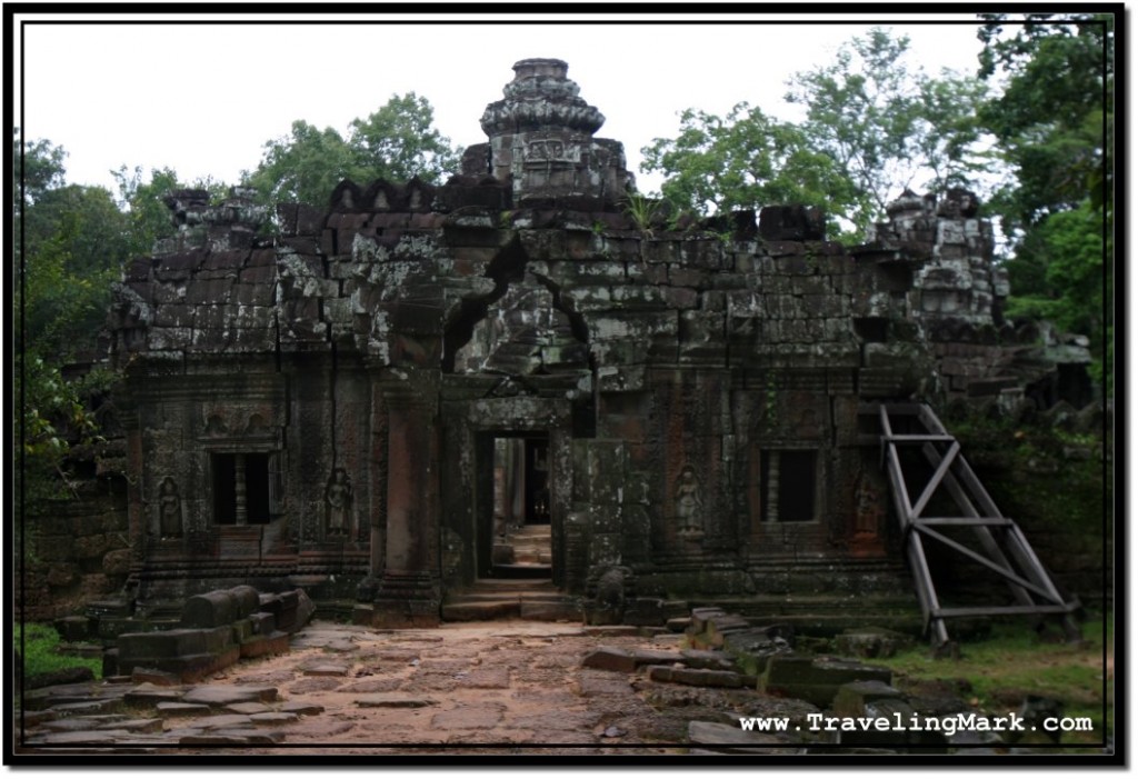 Photo: Ta Som Causeway Over Former Moat with Collapsing Gopura on Inner Enclosure