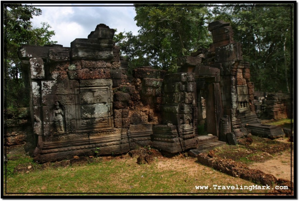 Photo: Nice Carvings Add Contrast to a Gate Standing in Ruin at Ta Som, Angkor