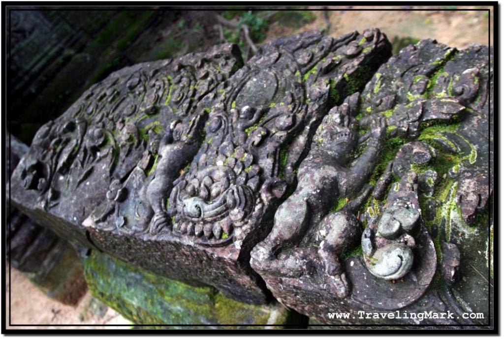 Photo: Large Carved Rock Lying Loosely at Ta Som Temple