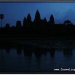 Photo: Not Illuminated, But Nicely Showing Silhouette of Angkor Wat Reflecting in the Pool at Night