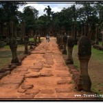 Photo: Causeway Between Second and Third Enclosures of Banteay Srei with Ha and Her Daughter On It