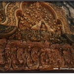 Photo: Banteay Srei Pediment Carvings Bear Creatures from Indian Hindu Mythology