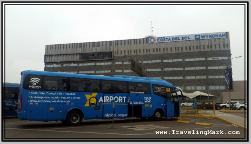 Airport Express Bus Parked Behind Costa del Sol Hotel