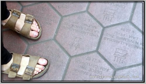 Floor of China Town in Lima Is Adroend with Tiles Bearing Names Like Hollywood Handprints