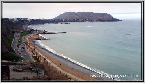 View of Miraflores Coast from Larcomar Mall
