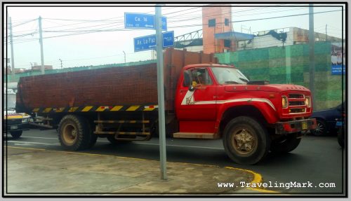 Large Truck Transporting Bricks Used Its Size to Force Way Through Intersections