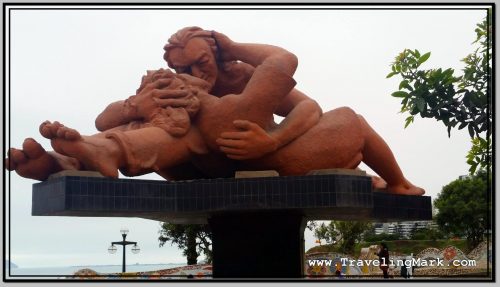 Statue of Lovers in Parque de Amor in Miraflores