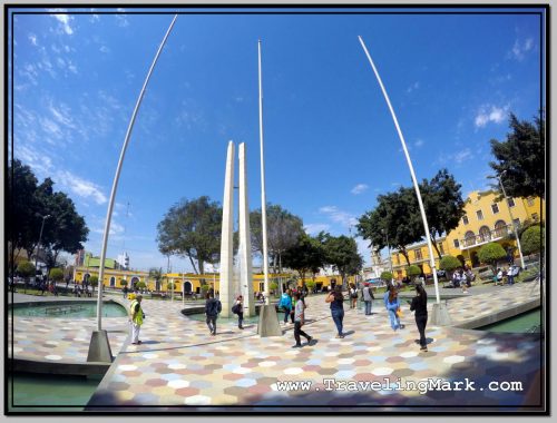 Parque de Armas in Ica Seen Through Fisheye Lens