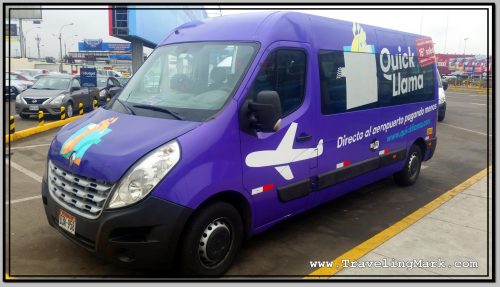 Quick Llama Transport Van at Lima Airport