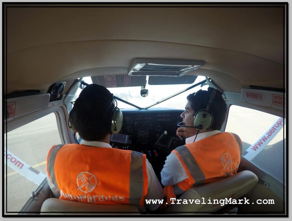 Photo: Captain and Assistant On Board Aero Paracas Plane in Nazca, Peru