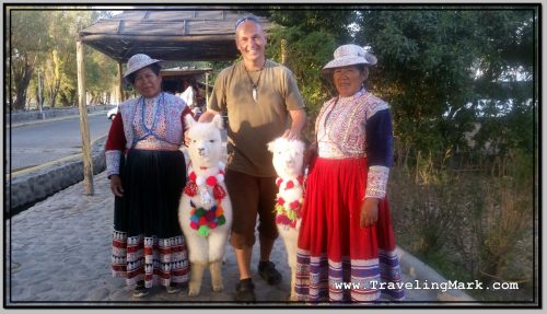 Photo: Two Arequipenas with Two Llamas and Yours Truly