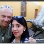 Photo: In Front of Bronze Statue of Bull with Milagros at Menelik Museum