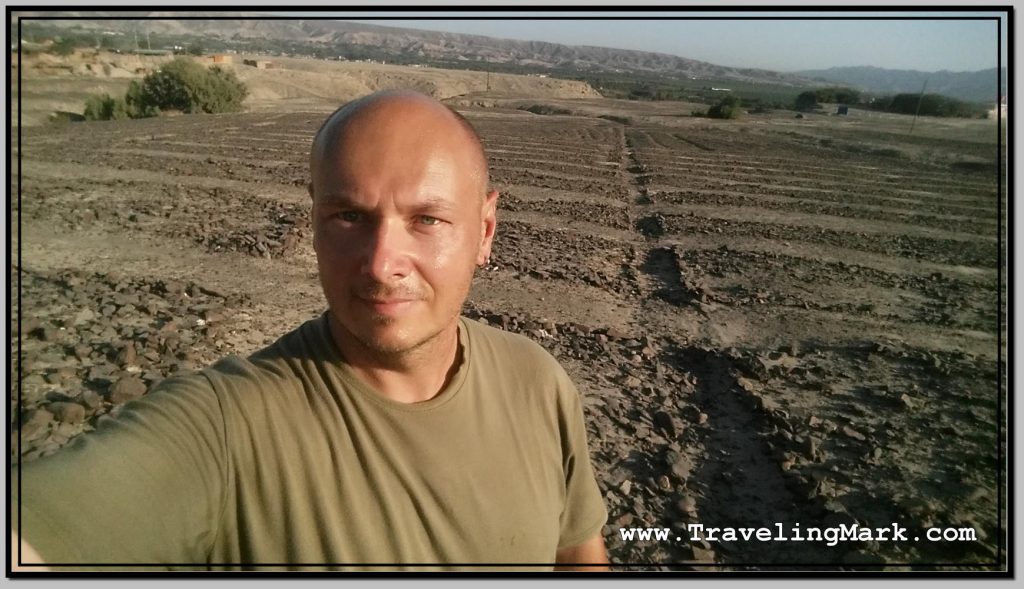 Photo: Getting Really Close to Geoglyph of Solar Clock in Palpa