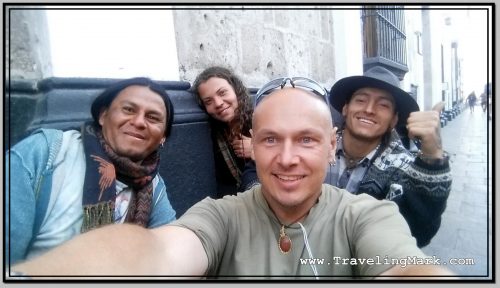 Photo: Hanging Out with Sebastian, Fellow from Amazonia in Ecuador and a Girl in Arequipa