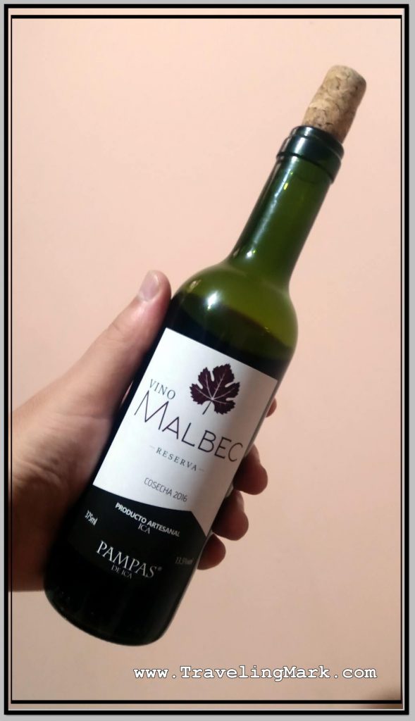 Photo: Malbec Red Wine from Pampas Bodega in Ica, Peru