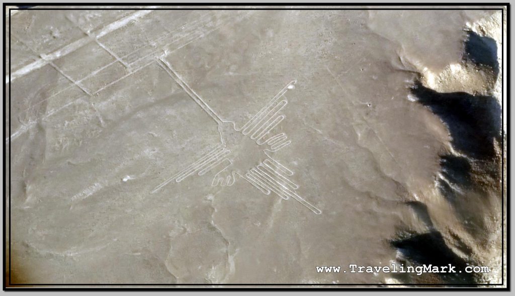 Photo: Nazca Lines Closeup Image of Hummingbird (Colibri)