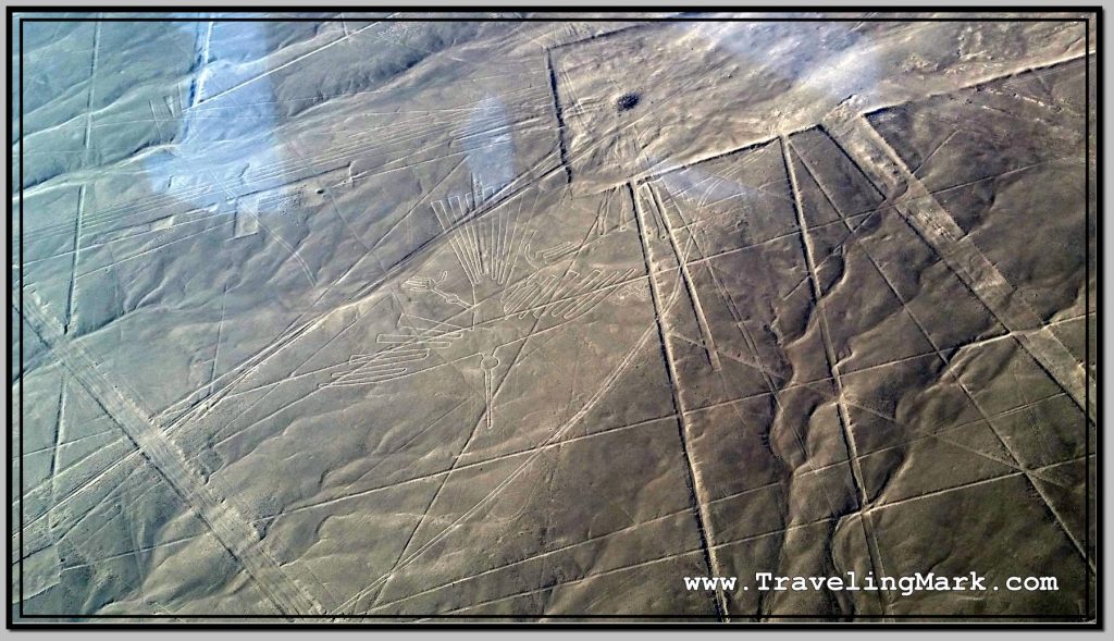 Photo: Nazca Lines Image of Condor with Nearby Rectangle