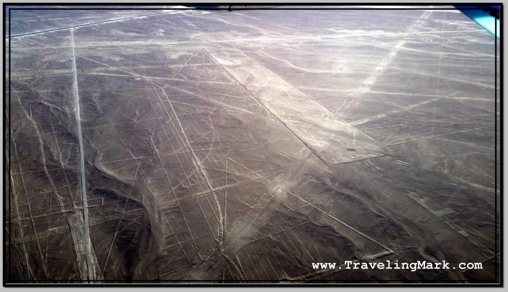 Photo: Nazca Lines Aerial Image of Multiple Energy Runways, Triangle and Rectangle