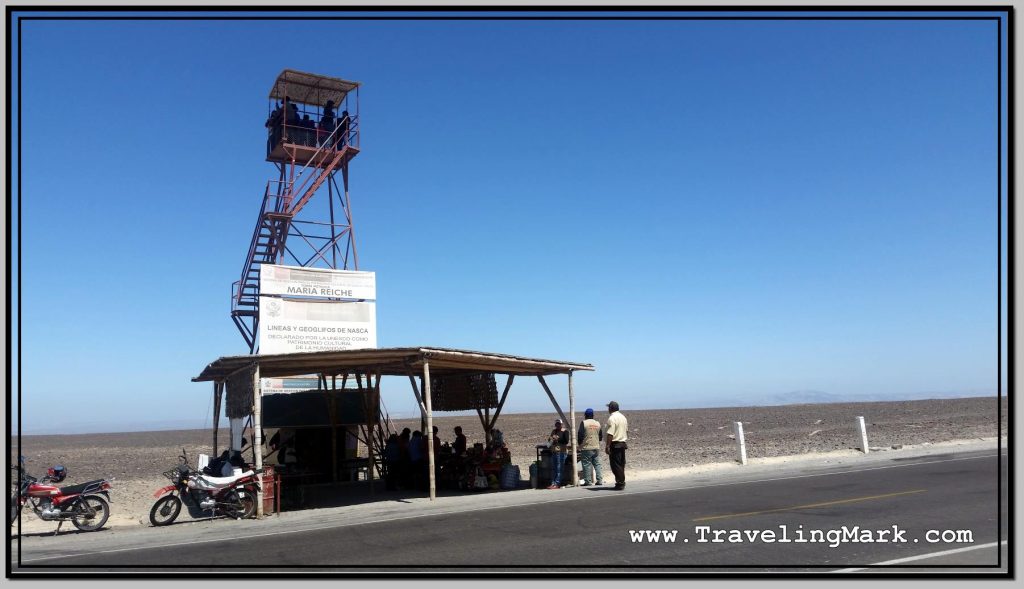 Photo: Mirador, or Observation Towar at Two Nazca Geoglyphs