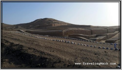 Photo: White Stones Mark the Walkway at Cahuachi Pyramids