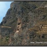 Photo: Face of the Inca Carved Into Rock Next to Storehouse on Pinkuylluna Mountain