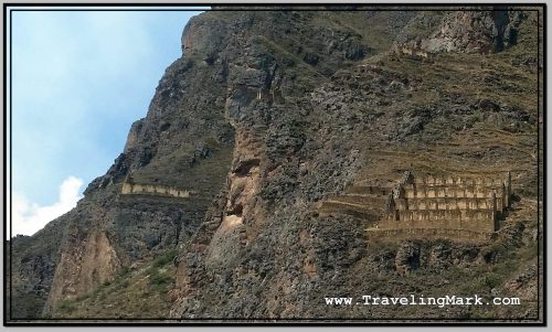 Photo: Face of the Inca Carved Into Rock Next to Storehouse on Pinkuylluna Mountain