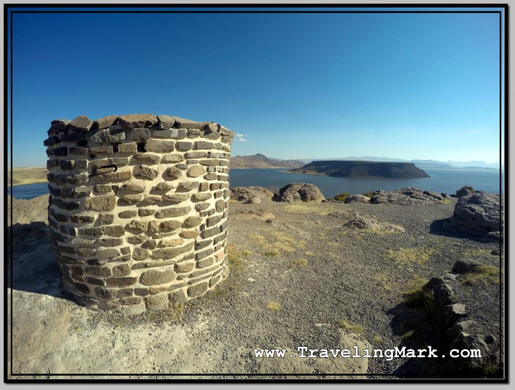 Photo: Chullpa with Umayo Island Inside the Lagoon