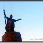 Photo: Bronze Statue of Inca Chieftain Near Bus Terminal in Cuzco