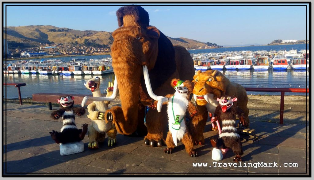 Photo: Ice Age Characters at Port in Puno, Peru