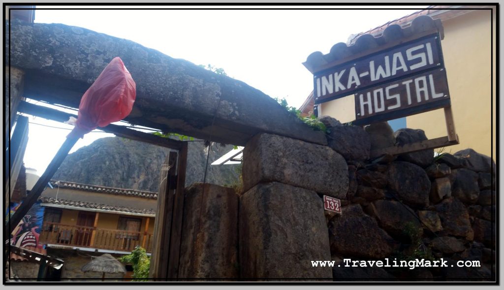 Photo: Inka Wasi Hostal Sign As Seen from the Street