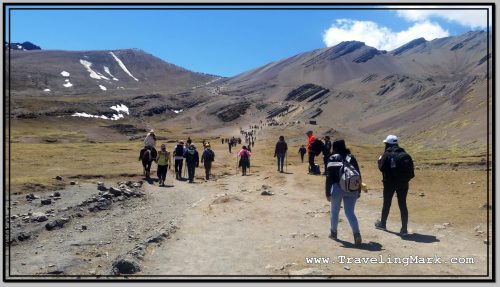 Photo: Long High Altitude Trail to the Peak Overlooking the Rainbow Mountain