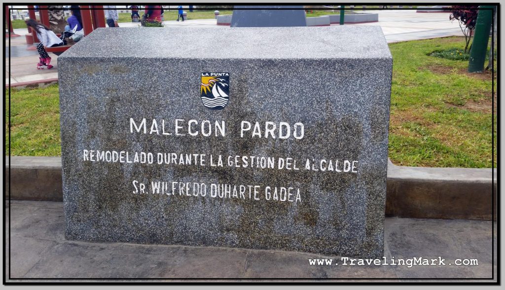 Photo: Malecon Pardo Plaque at La Punta