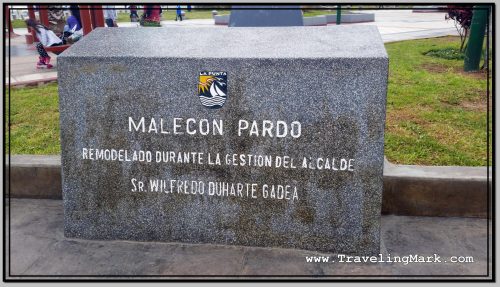 Photo: Malecon Pardo Plaque at La Punta Photo: Malecon Pardo Plaque at La Punta