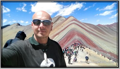 Photo: Standing on the Outcrop Adjacent to the Rainbow Mountain