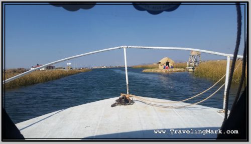 Photo: Boat Ride to Uros Islands Is Through Maze of Vegetation Growing Over Lake Titicaca