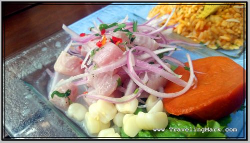 Photo: Peruvian Ceviche Made from Corvina - Chilean Sea Bass