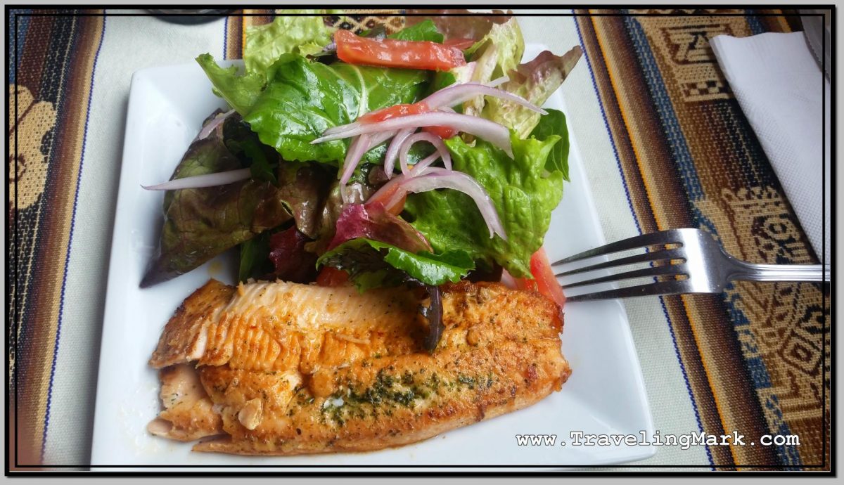 Photo: 15 Soles Fried Trout with Veggies at Apu Veronica Restaurant