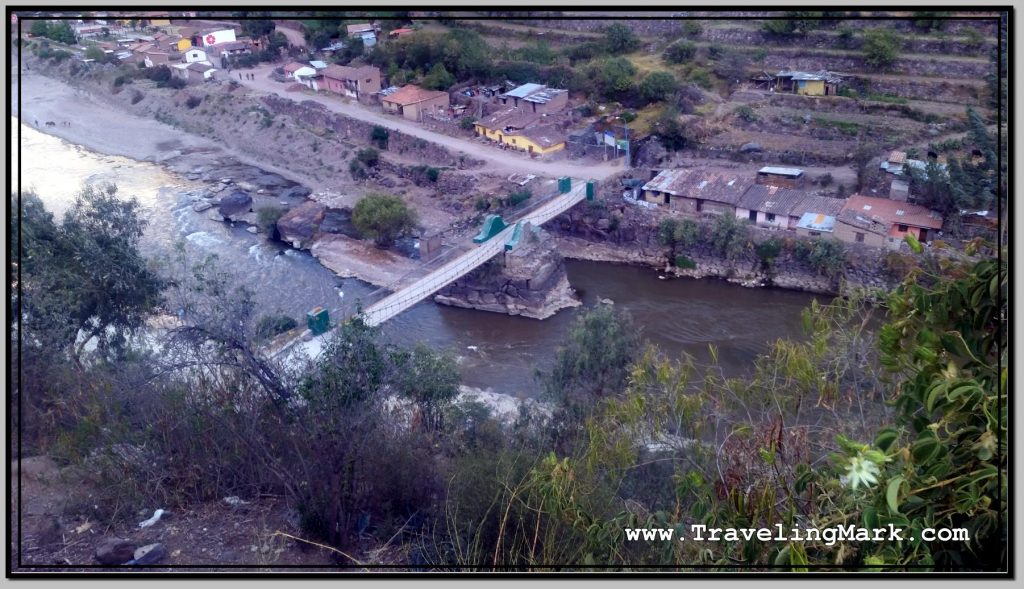 Photo: Bird's Eye View of Suspension Bridge Built Over Old Inca Bridge